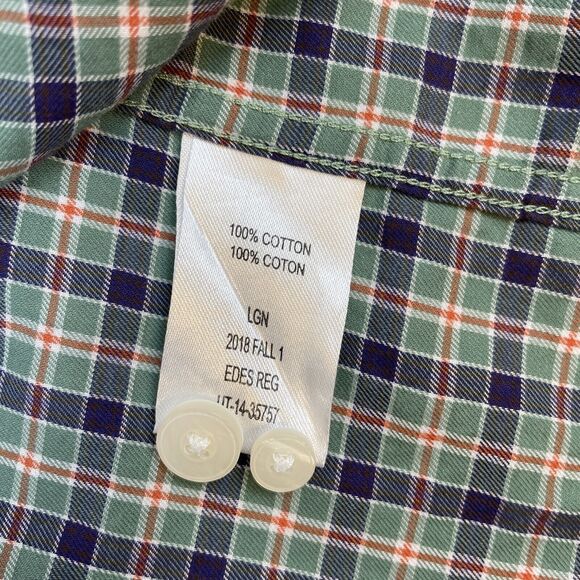 UNTUCKit Mens Large Plaid Green/ Red/Blue Long Sleeve Button Up Shirt - Picture 9 of 9